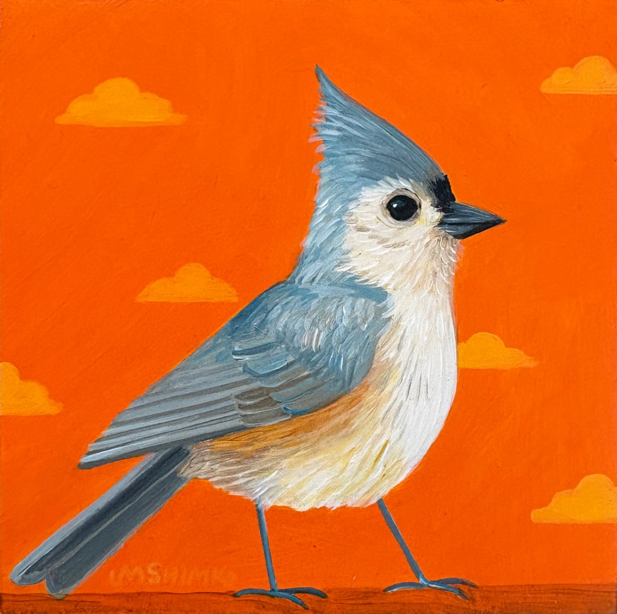 Tufted Titmouse Orange | Shop Shimko Art